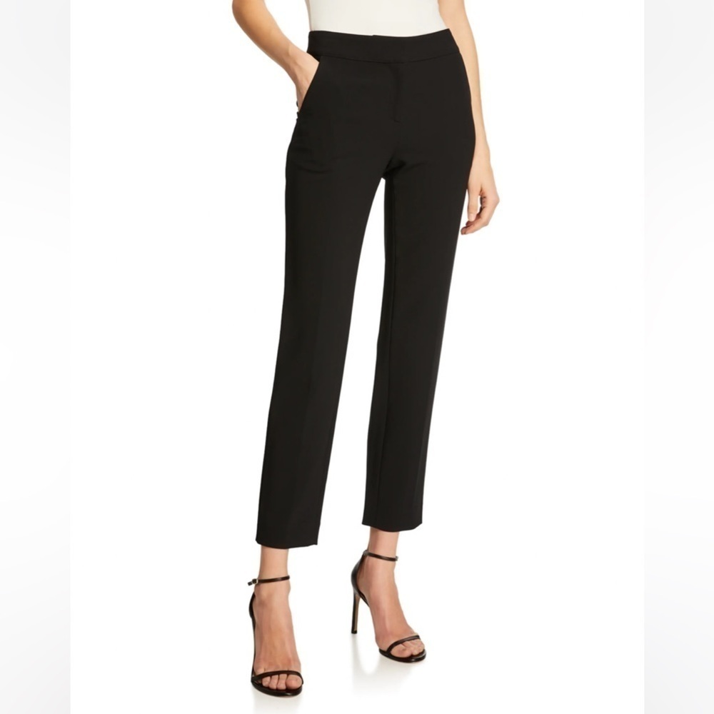 St. John Caviar Emma Marocain Cropped Pants